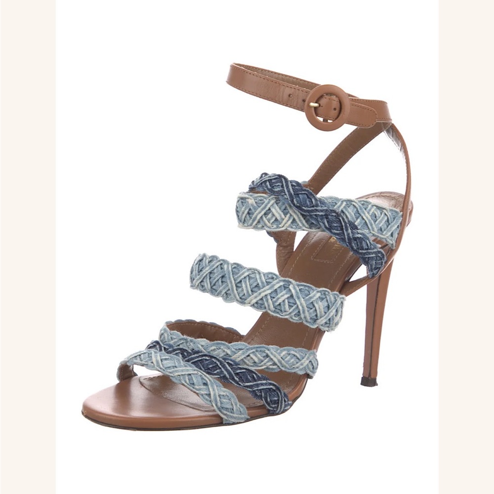 Aquazzura Firenze Denim Multi Strap Sandal